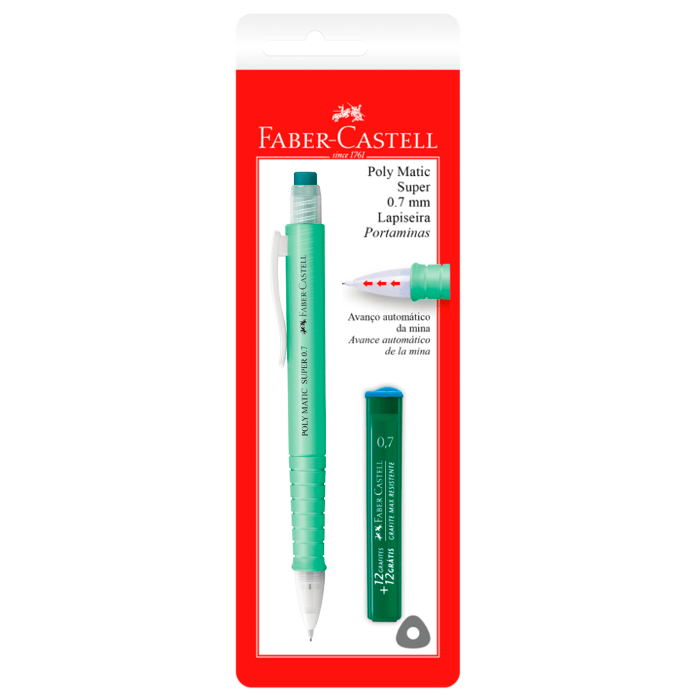 Lapiseira-Poly-Matic-0.7mm-Verde---Grafitte---Faber-Castell Lapiseira-Poly-Matic-0.7mm-Verde---Grafitte---Faber-Castell