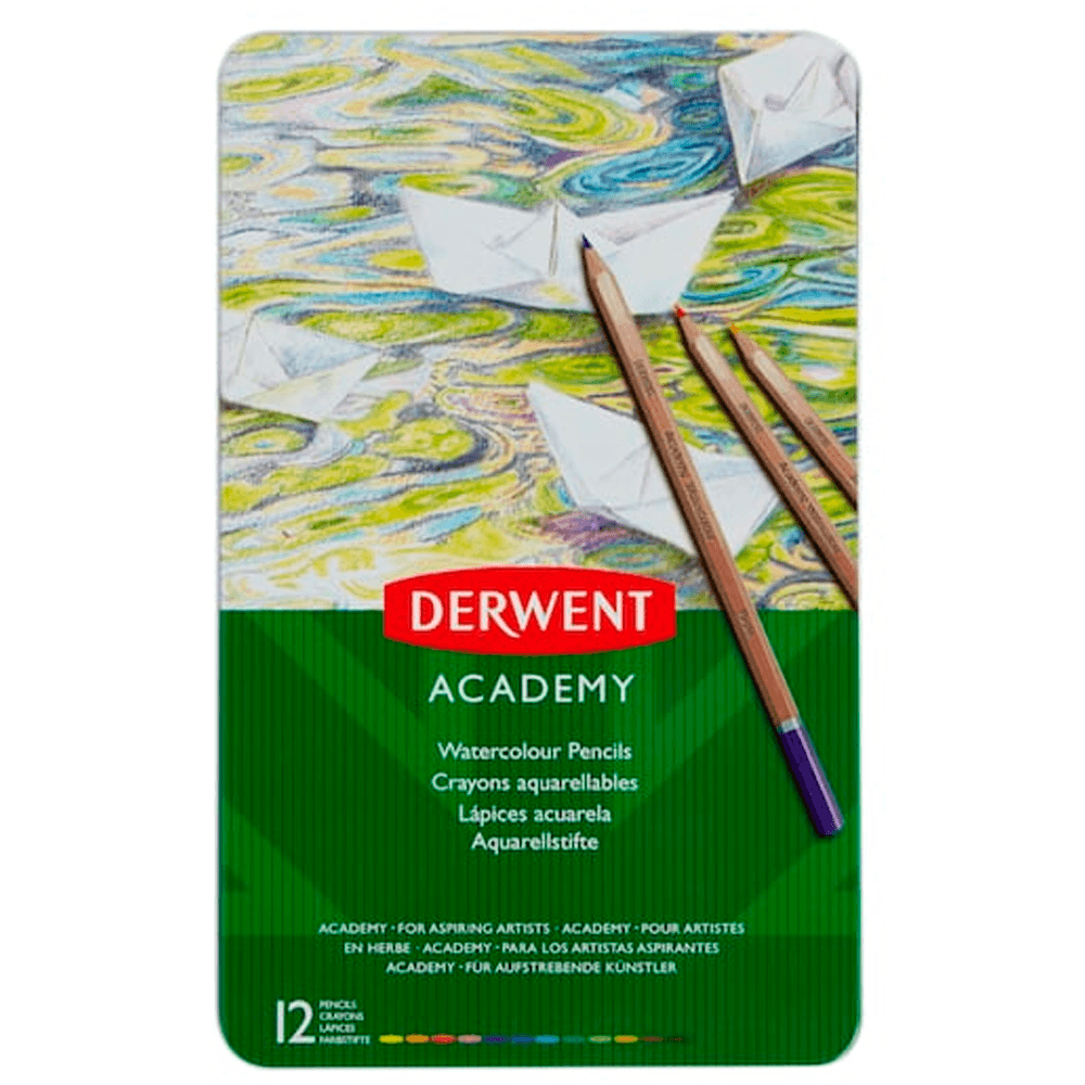Lapis-de-Cor-Academy-Aquarelavel-Estojo-Metalico-com-12-Cores---Derwent Lapis-de-Cor-Academy-Aquarelavel-Estojo-Metalico-com-12-Cores---Derwent