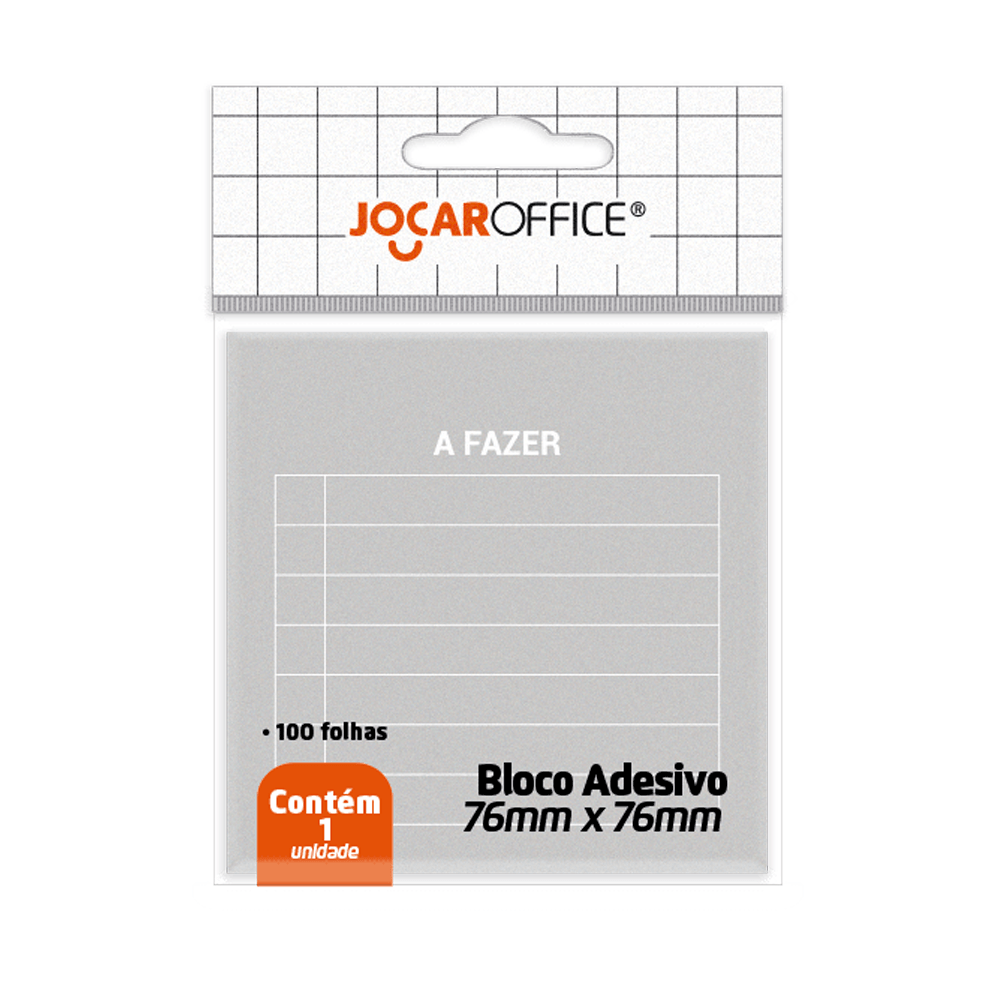 Bloco-Adesivo-Recado-76x76-A-Fazer-Cinza-100-Folhas---Jocar-Office Bloco-Adesivo-Recado-76x76-A-Fazer-Cinza-100-Folhas---Jocar-Office
