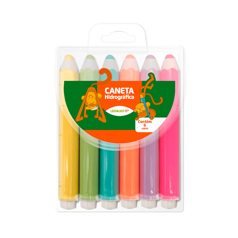 Caneta-Hidrografica-Formato-Lapis-com-6-cores---Leo-_-Leo Caneta-Hidrografica-Formato-Lapis-com-6-cores---Leo-_-Leo