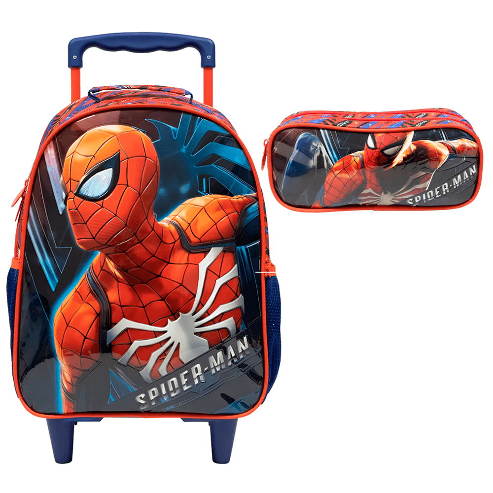 Mochila-de-Rodinhas---Estojo-Duplo-Spider-Man-14---R-Ref.-10.681---Xeryus Mochila-de-Rodinhas---Estojo-Duplo-Spider-Man-14---R-Ref.-10.681---Xeryus
