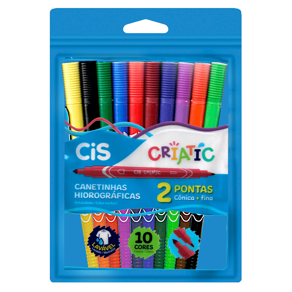 Caneta-Hidrografica-Criatic-2-Pontas-com-12-Unidades---CiS Caneta-Hidrografica-Criatic-2-Pontas-com-12-Unidades---CiS