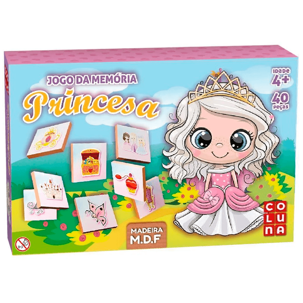 Jogo-da-Memoria-Princesas-em-MDF-40-Pecas---Coluna Jogo-da-Memoria-Princesas-em-MDF-40-Pecas---Coluna