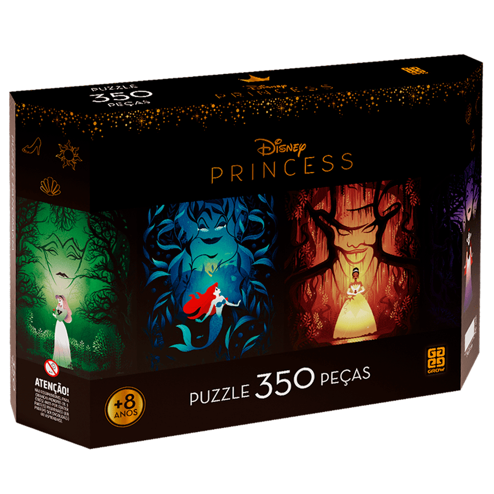 Quebra-Cabeca-Panoramico-350-Pecas-Princesas---Grow Quebra-Cabeca-Panoramico-350-Pecas-Princesas---Grow