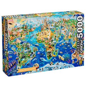Quebra-Cabeca-5000-Pecas-Mapa-Mundi-Turistico---Grow