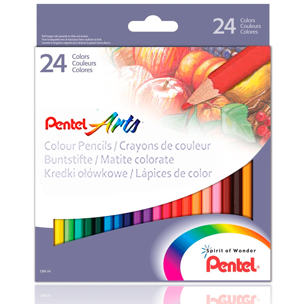 Lapis-de-Cor-Sextavado-Estojo-com-24-Cores---Pentel Lapis-de-Cor-Sextavado-Estojo-com-24-Cores---Pentel