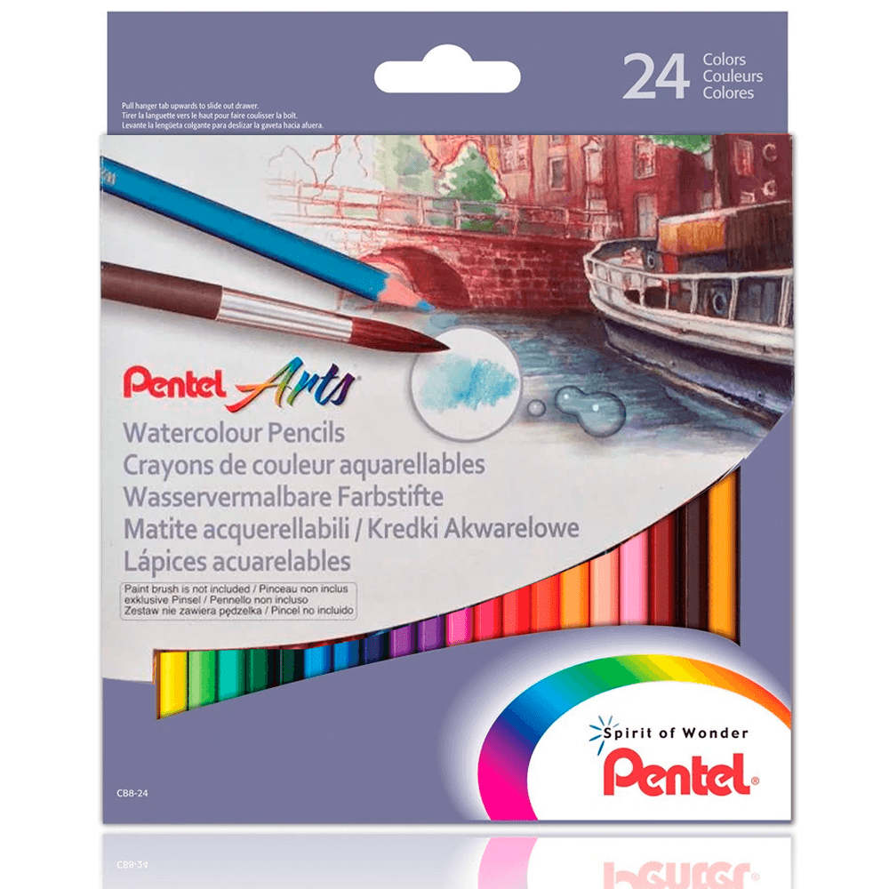 Lapis-de-Cor-Sextavado-Aquarelavel-Estojo-com-24-Cores---Pentel Lapis-de-Cor-Sextavado-Aquarelavel-Estojo-com-24-Cores---Pentel