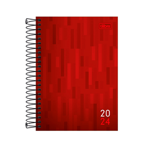 Agenda-Espiral-Zip-M5-2024-Vermelha---Tilibra