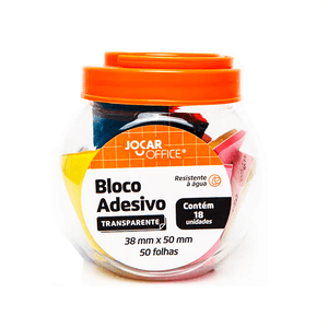 Pote-Bloco-Adesivo-Transparente-38x50-4-cores-50-Fls-18-Unidades---Jocar-Office