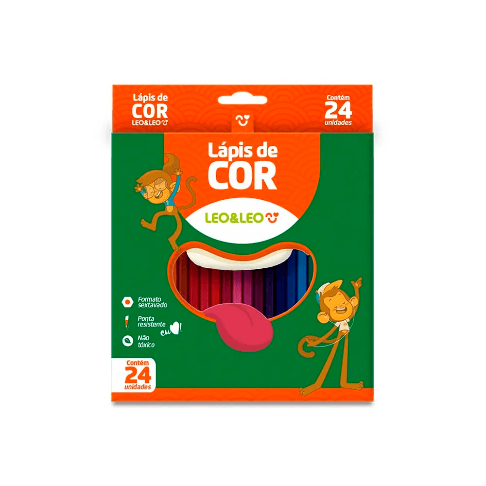 Lapis-de-cor-Sextavado-24-Cores---Leo-Leo Lapis-de-cor-Sextavado-24-Cores---Leo-Leo