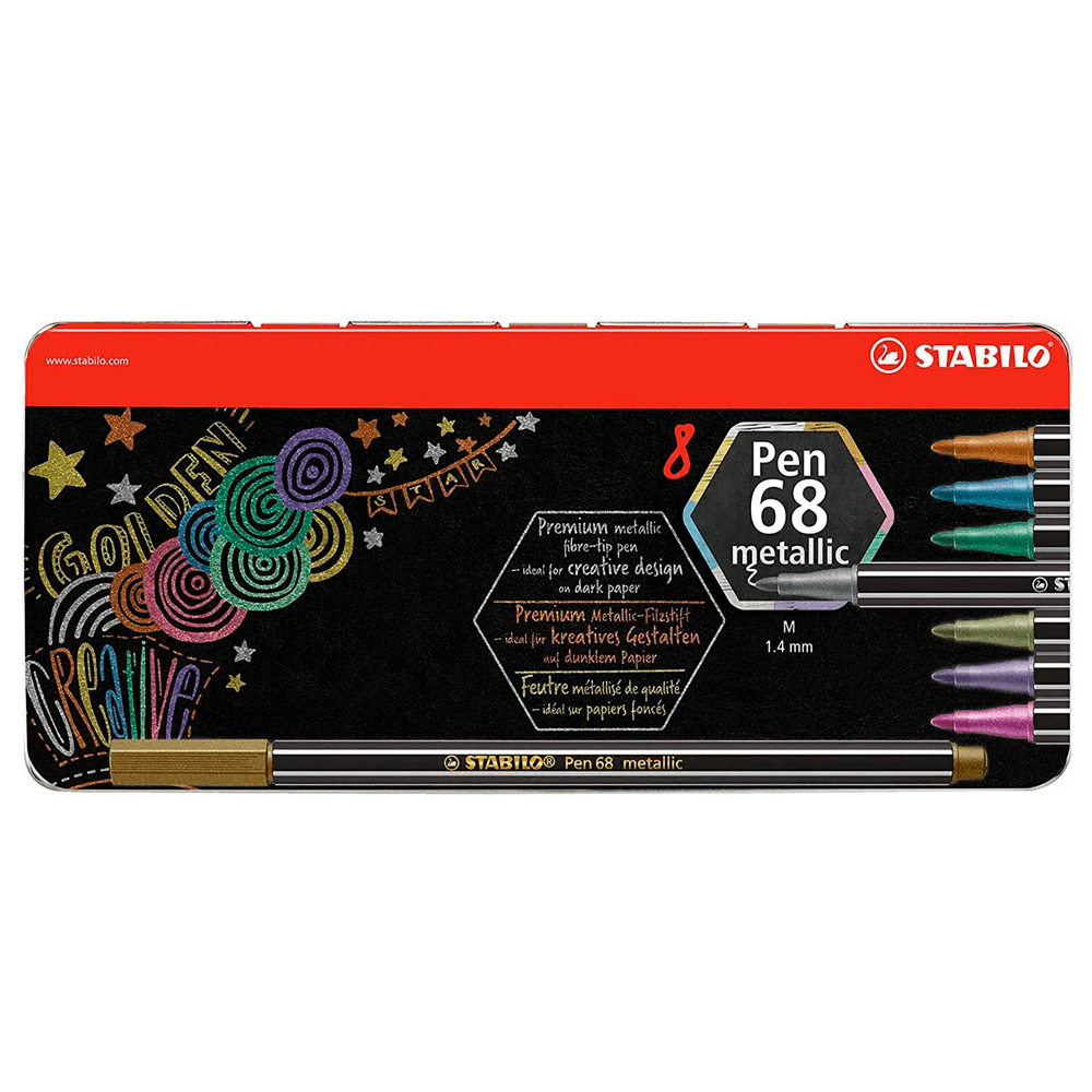 Estojo-Pen-68-Metallic-com-8-Cores---Stabilo Estojo-Pen-68-Metallic-com-8-Cores---Stabilo