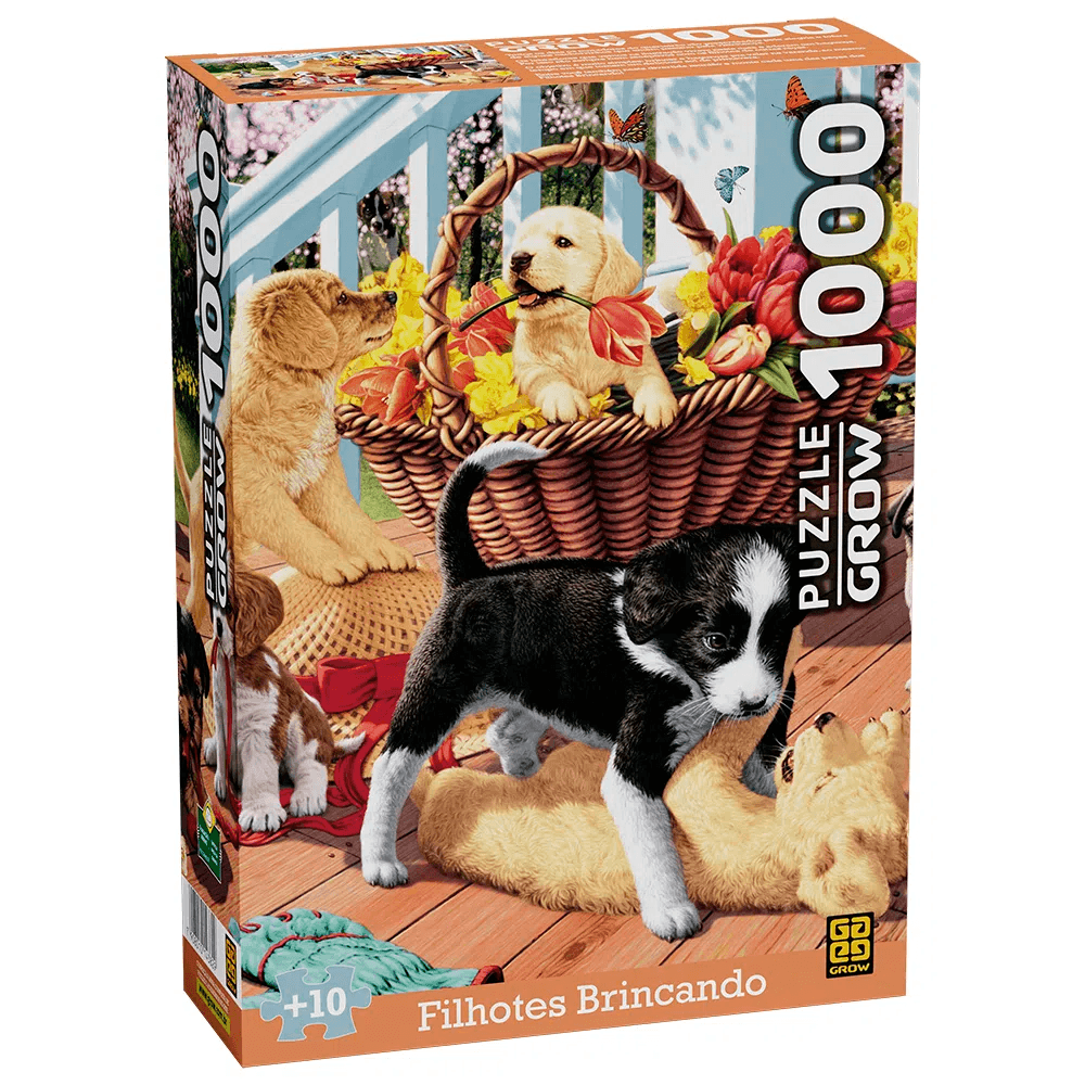 Quebra-Cabeca-1000-Pecas-Filhotes-Brincando---Grow Quebra-Cabeca-1000-Pecas-Filhotes-Brincando---Grow