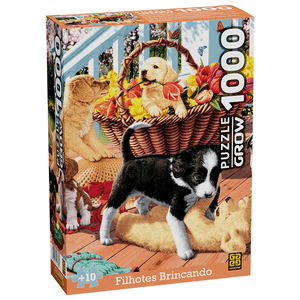 Quebra-Cabeca-1000-Pecas-Filhotes-Brincando---Grow