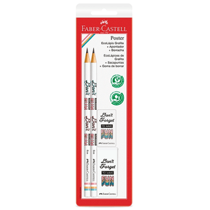Kit-Lapis-Grafite---Apontador---Borracha-Poster-Branco---Faber-Castell