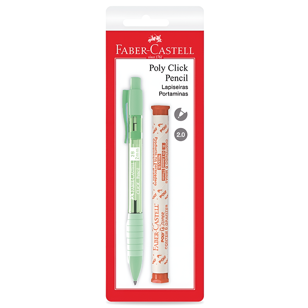 Lapiseira-Poly-Click-Mix-2.0-Verde---Grafite---Faber-Castell