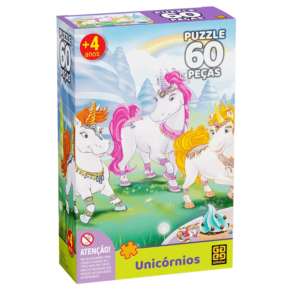 Quebra-Cabeca-60-Pecas-Unicornios---Grow Quebra-Cabeca-60-Pecas-Unicornios---Grow