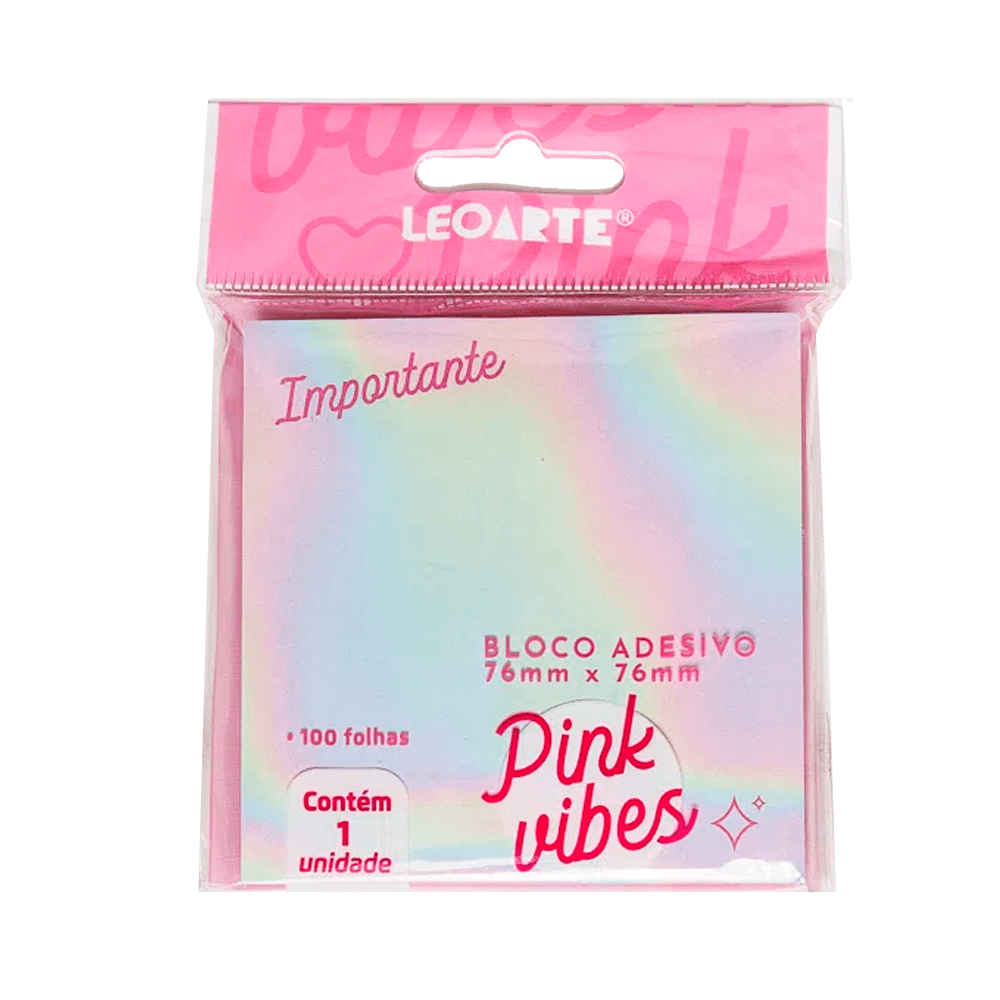 Bloco-Adesivo-Recado-76x76-Pink-Vibes-100-Folhas---Leo_Leo Bloco-Adesivo-Recado-76x76-Pink-Vibes-100-Folhas---Leo_Leo