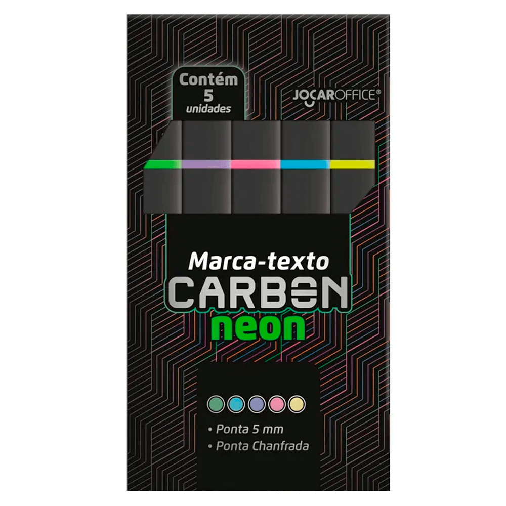 Marca-Texto-Carbon-Neon-com-5-Unidades---Jocar-Office Marca-Texto-Carbon-Neon-com-5-Unidades---Jocar-Office