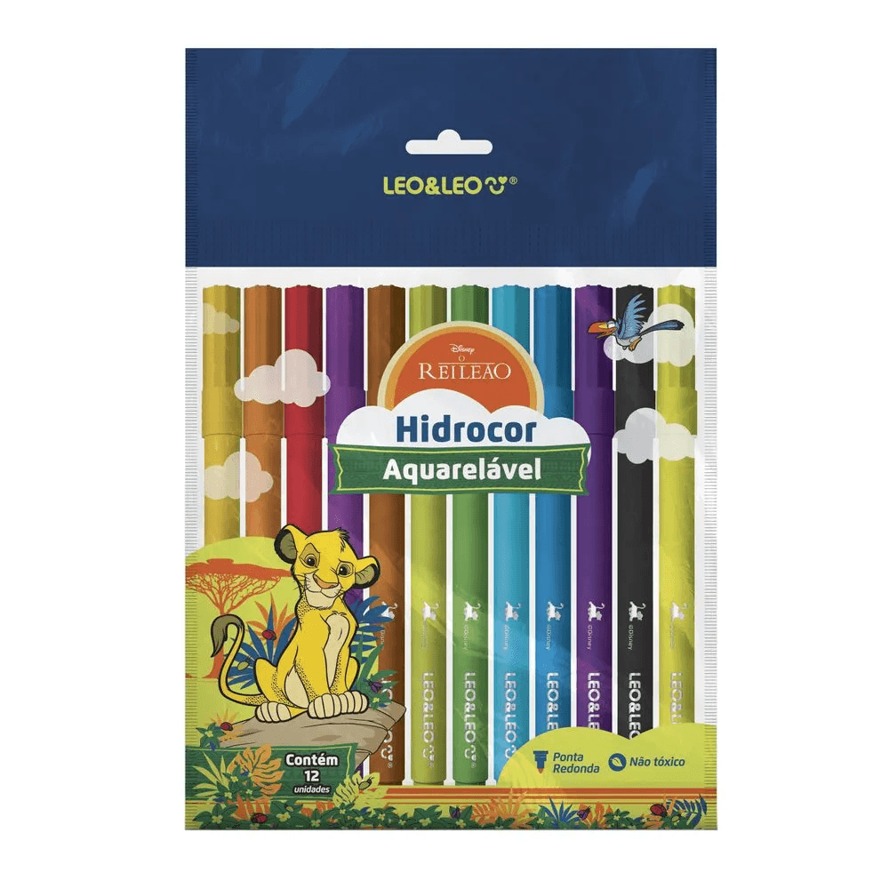 Caneta-Hidrografica-12-Cores-O-Rei-Leao---Leo-Leo Caneta-Hidrografica-12-Cores-O-Rei-Leao---Leo-Leo
