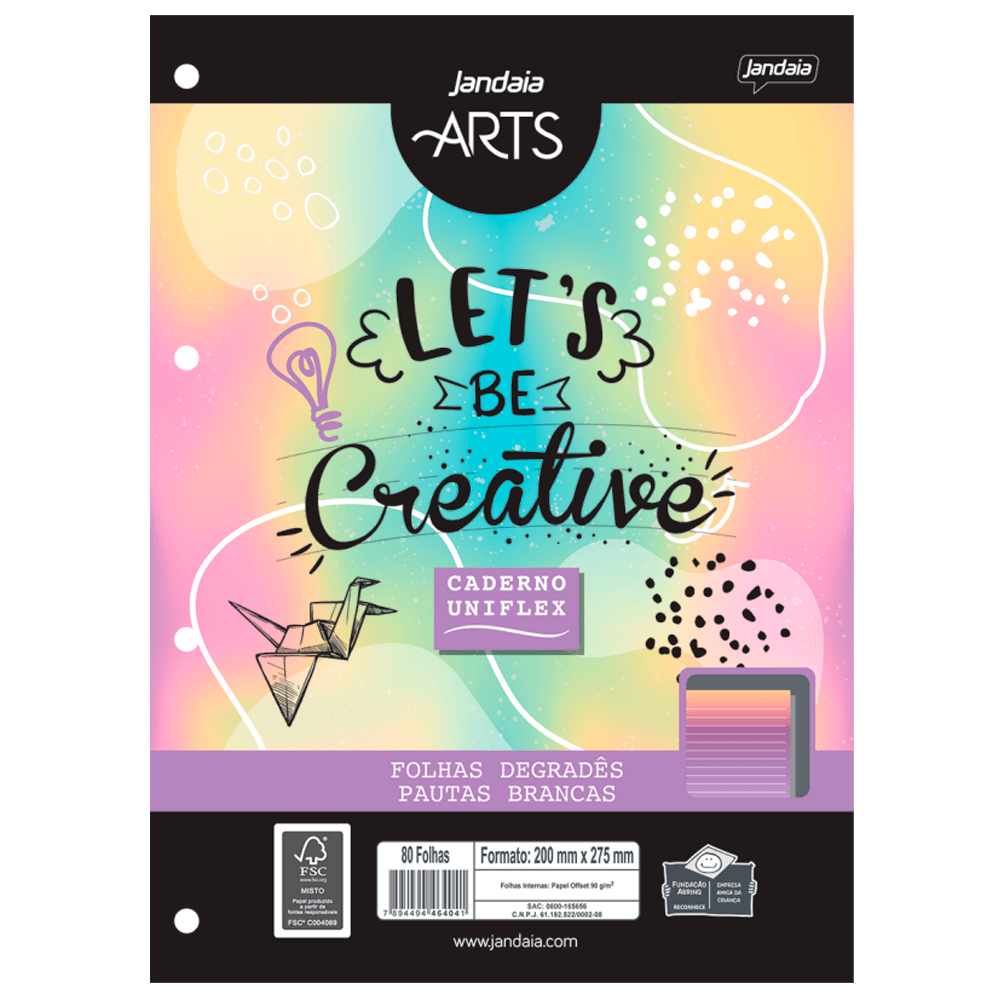 Bloco-para-Fichario-80-Fls-Uniflex-Folhas-Degrade-e-Pauta-Branca---Jandaia Bloco-para-Fichario-80-Fls-Uniflex-Folhas-Degrade-e-Pauta-Branca---Jandaia