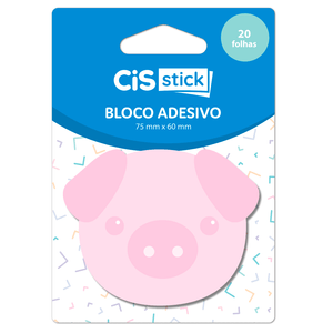 Bloco-Adesivo-Recado-75x60-Animais-Fun-Porquinho-20-Folhas---CiS