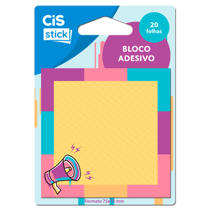 Bloco-Adesivo-Recado-75x75-Pop-Mega-Fone-20-Folhas---CiS