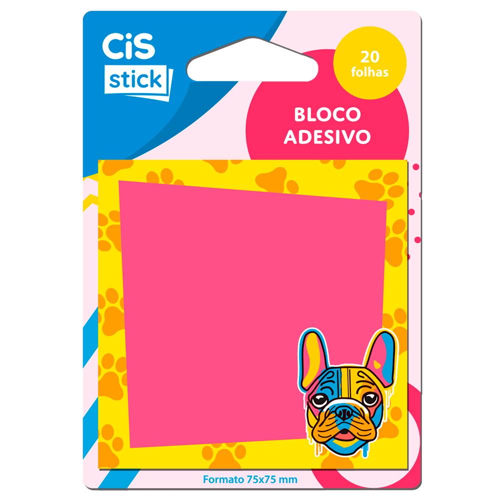 Bloco-Adesivo-Recado-75x75-Pop-Cachorro-20-Folhas---CiS Bloco-Adesivo-Recado-75x75-Pop-Cachorro-20-Folhas---CiS