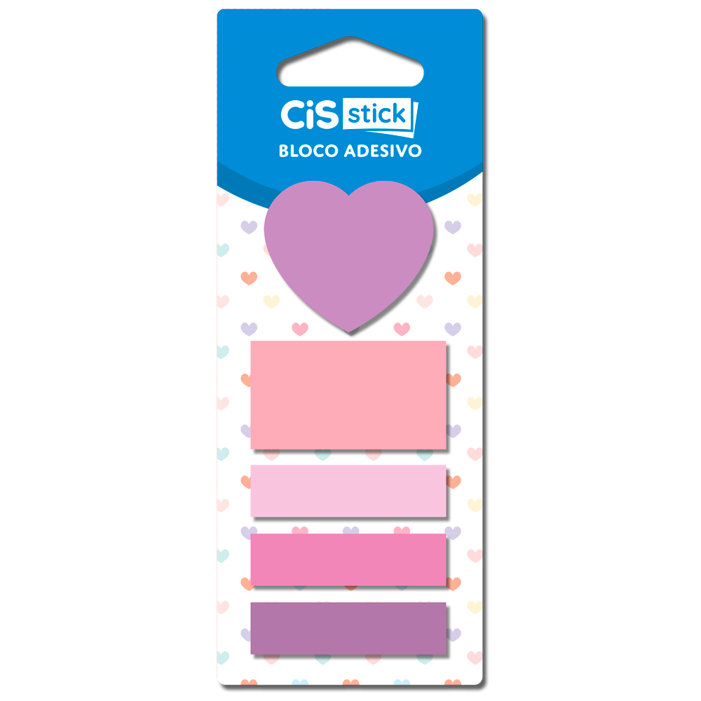 Bloco-Adesivo-Recado-Candy-Coracao--com-5--Modelos-com--20-Folhas---CiS Bloco-Adesivo-Recado-Candy-Coracao--com-5--Modelos-com--20-Folhas---CiS