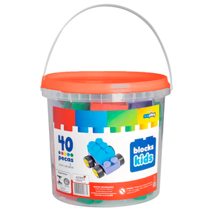 Balde-Blocks-Kids-40-Pecas-Laranja---Map-Toy