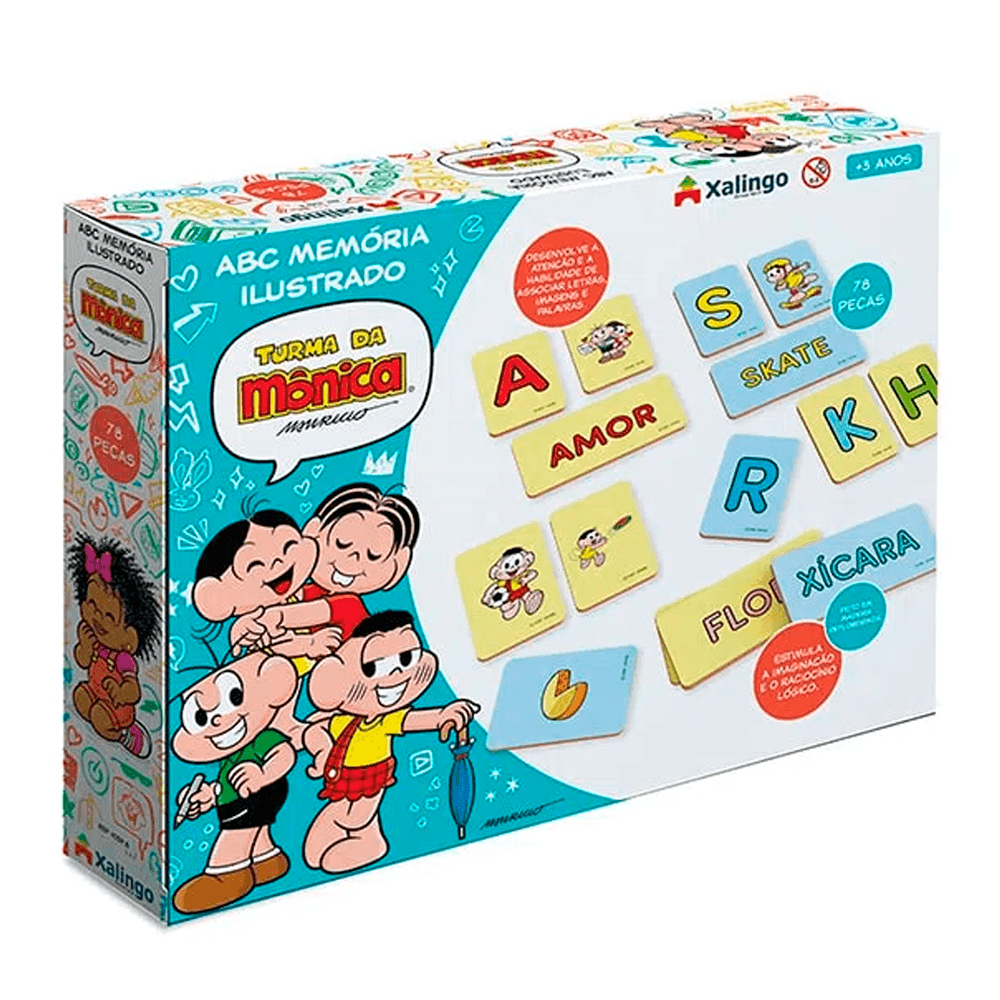 ABC-Ilustrado-Turma-da-Monica-78-Pecas---Xalingo ABC-Ilustrado-Turma-da-Monica-78-Pecas---Xalingo