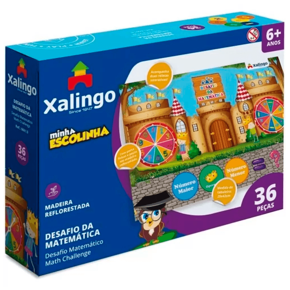 Jogo-Desafio-da-Matematica-Minha-Escolinha-36-Pecas---Xalingo Jogo-Desafio-da-Matematica-Minha-Escolinha-36-Pecas---Xalingo