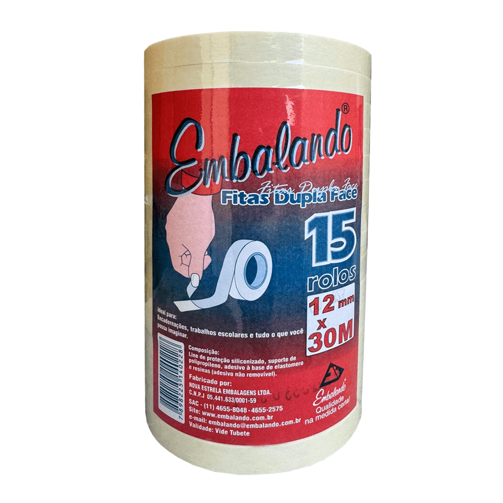 Fita-Adesiva-Dupla-Face-12mm-x-30m-PT-15-Embalando Fita-Adesiva-Dupla-Face-12mm-x-30m-PT-15-Embalando