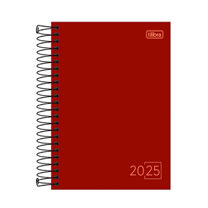 Agenda-Espiral-Spice-Cores-Vermelha-M6-2025---Tilibra