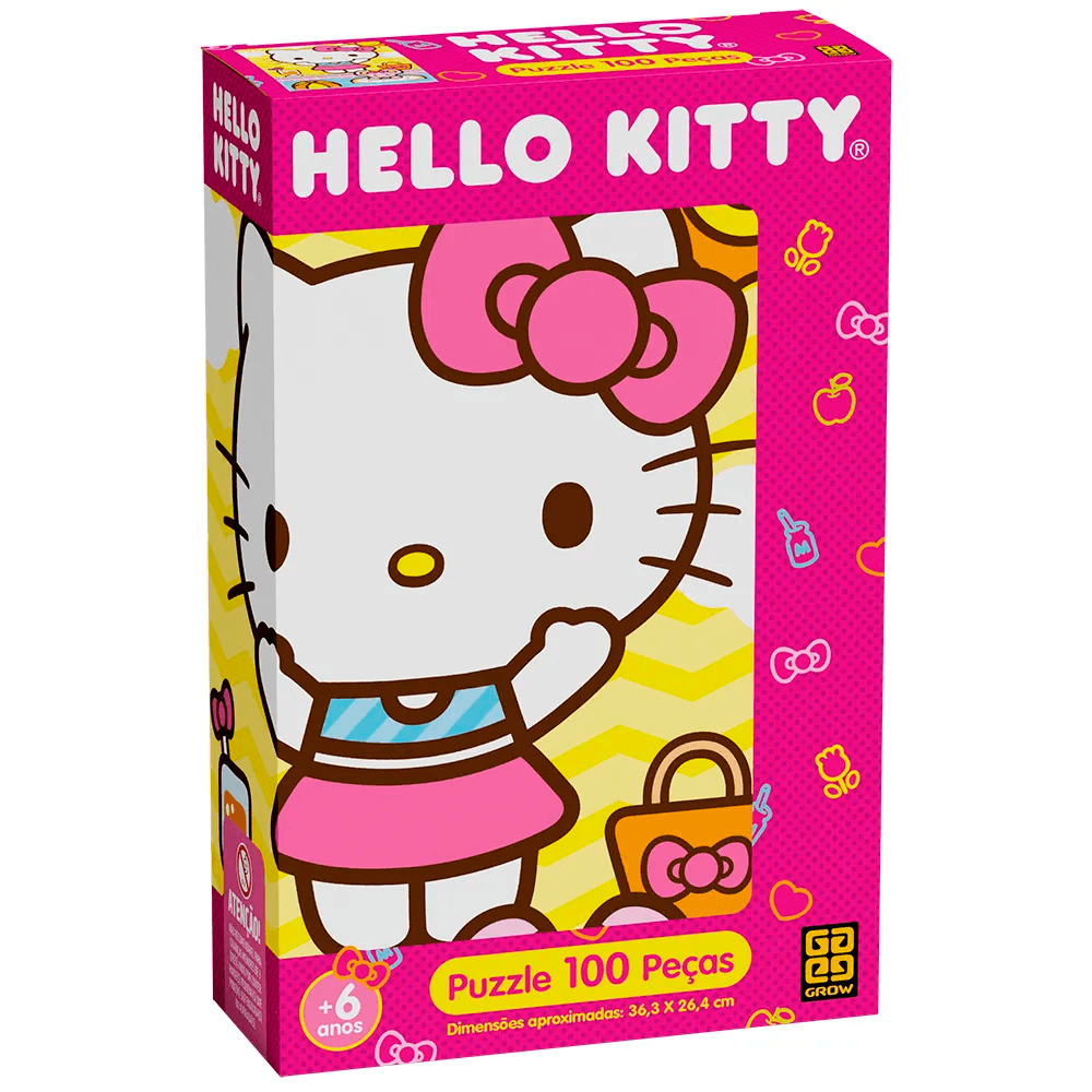 Quebra-Cabeca-100-Pecas-Hello-Kitty---Grow Quebra-Cabeca-100-Pecas-Hello-Kitty---Grow