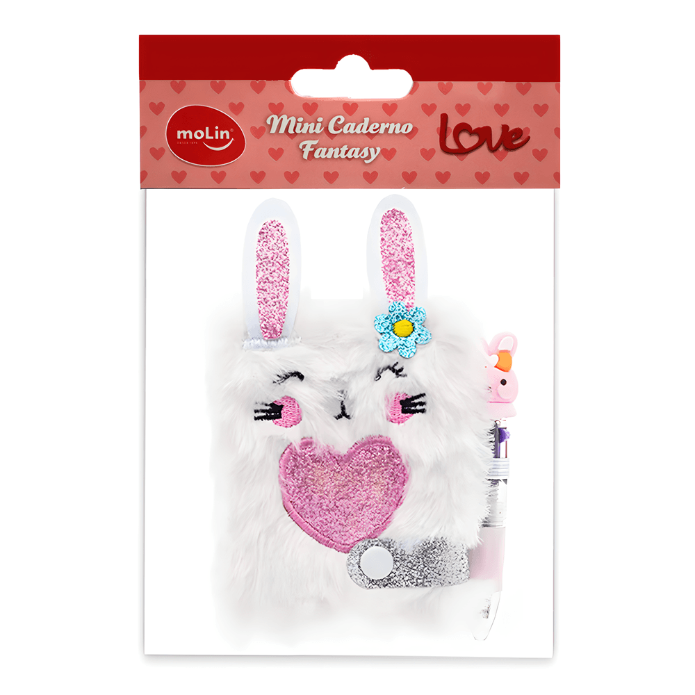 Mini-Caderno-Love-Fantasy---Mini-Caneta-4-cores-Molin---Coelho Mini-Caderno-Love-Fantasy---Mini-Caneta-4-cores-Molin---Coelho