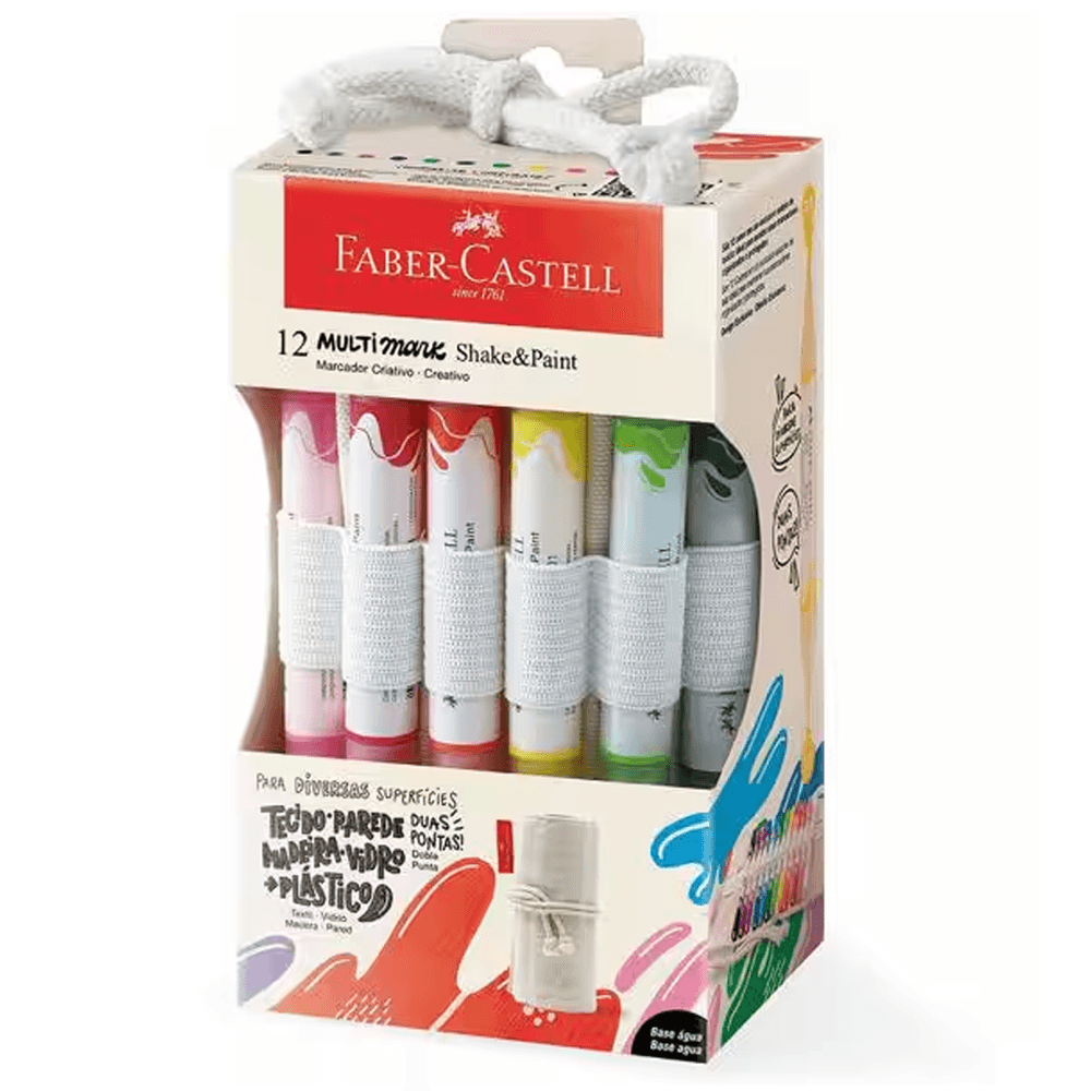 Marcador-Multisuperficie-Multimark-Cores-Basicas-12-Cores---Faber-Castell