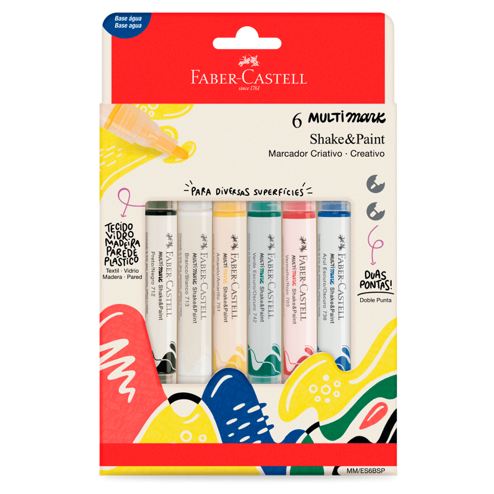 Marcador-MultiMark-Multisuperficie-Cores-Basicas-com-6-Cores---Faber-Castell Marcador-MultiMark-Multisuperficie-Cores-Basicas-com-6-Cores---Faber-Castell