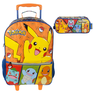 Mochila-de-Rodinhas---Estojo-Simples-Pokemon-X2-16---Ref.-13630---Xeryus