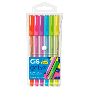 Estojo-Caneta-Gel-Gelyx-Neon-com-6-Cores---Cis