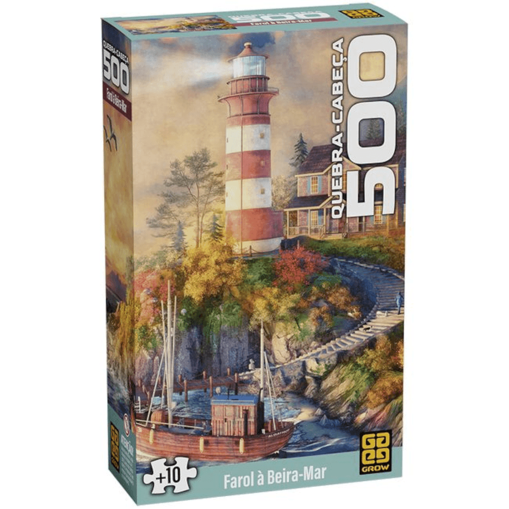 Quebra-Cabeca-Farol-a-Beira-Mar-500-Pecas---Grow Quebra-Cabeca-Farol-a-Beira-Mar-500-Pecas---Grow