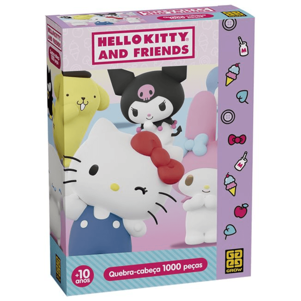 Quebra-Cabeca-Hello-Kitty-and-Friends-1000-Pecas---Grow Quebra-Cabeca-Hello-Kitty-and-Friends-1000-Pecas---Grow