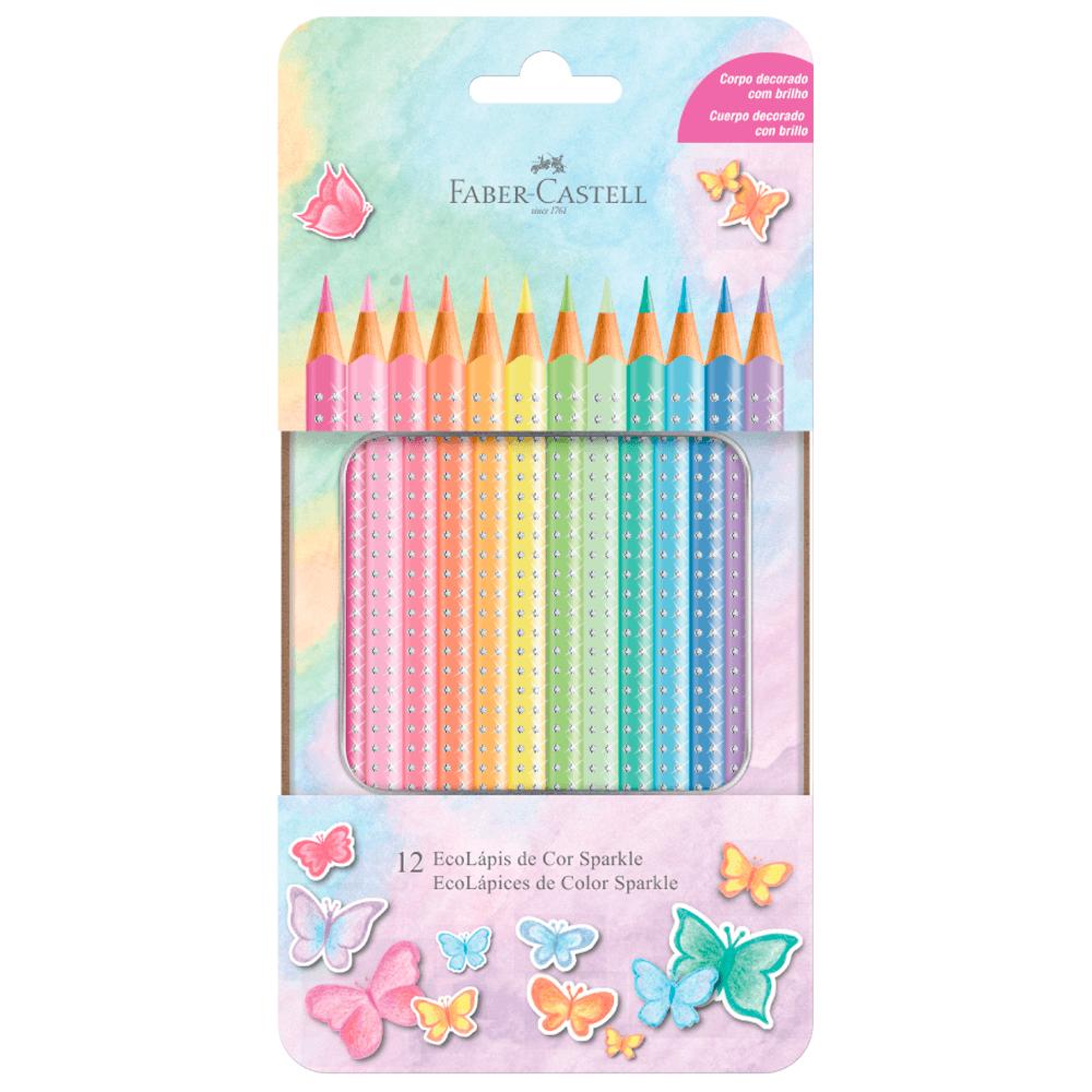 Lapis-de-Cor-Sparkle-12-cores---Faber-Castell Lapis-de-Cor-Sparkle-12-cores---Faber-Castell