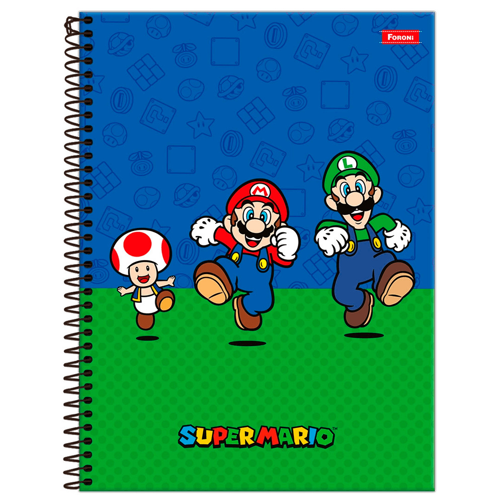 Caderno-Universitario-1x1-80-Fls-C.D.-Foroni---Super-Mario-15 Caderno-Universitario-1x1-80-Fls-C.D.-Foroni---Super-Mario-15