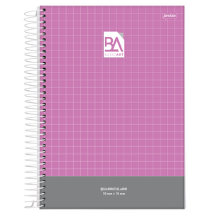 Caderno-Espiral-Pedagogico-C.D.-Quadriculado-100mm-x-100mm-Jandaia---Basic-Art-Rosa