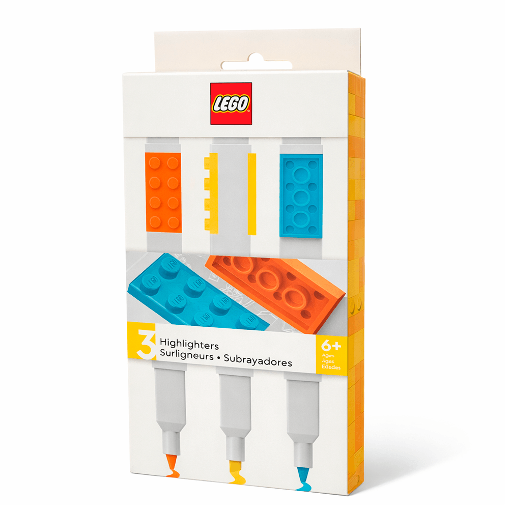 Marca-Texto-com-3-cores-Lego---Jandaia Marca-Texto-com-3-cores-Lego---Jandaia