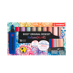 Estojo-Marca-Texto-Boss-10-Cores-Nature-Colors---1-Deskset---Stabilo