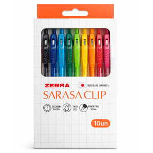 Estojo-Caneta-Esferografica-Sarasa-Clip-0.7mm-com-10-Cores---Zebra